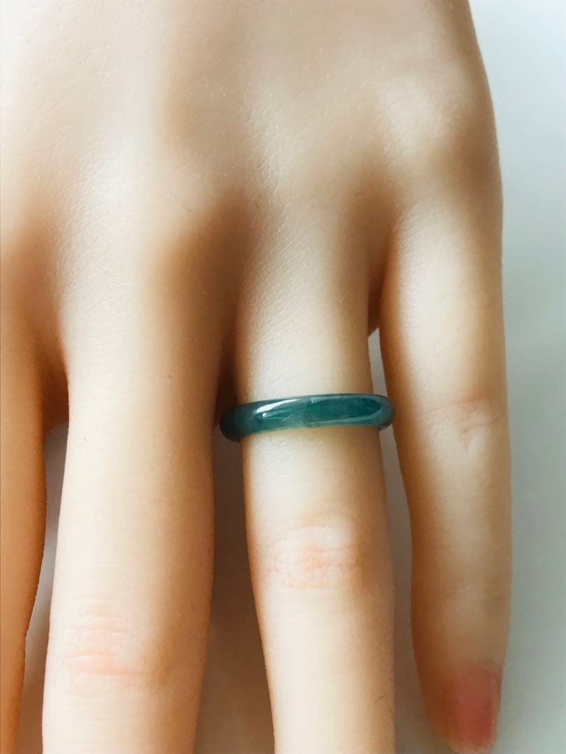 [R15-005］天然石　翡翠　くりぬきリング　グアテマラ産　10.5号