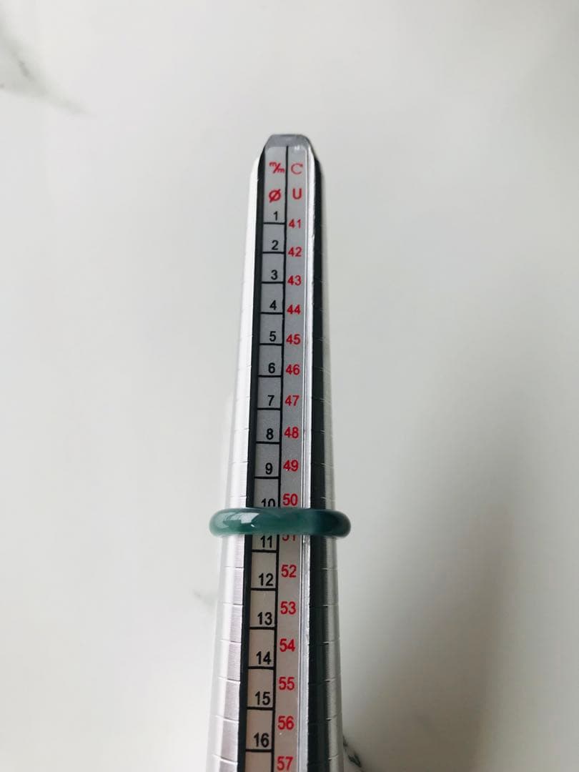 [R15-005］天然石　翡翠　くりぬきリング　グアテマラ産　10.5号