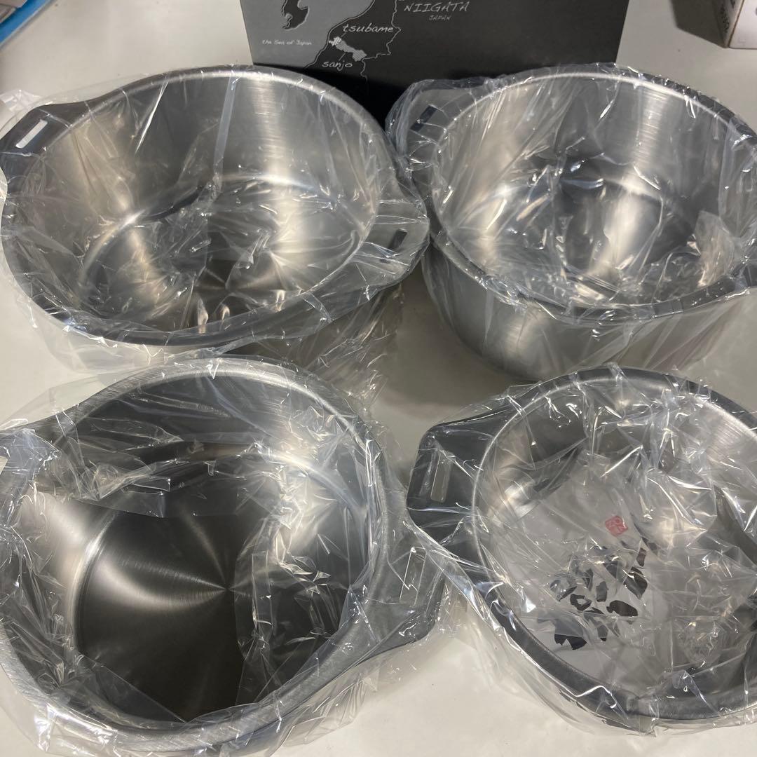 未使用美品　燕三条　EM-8282　ハンドル着脱式鍋4点セット