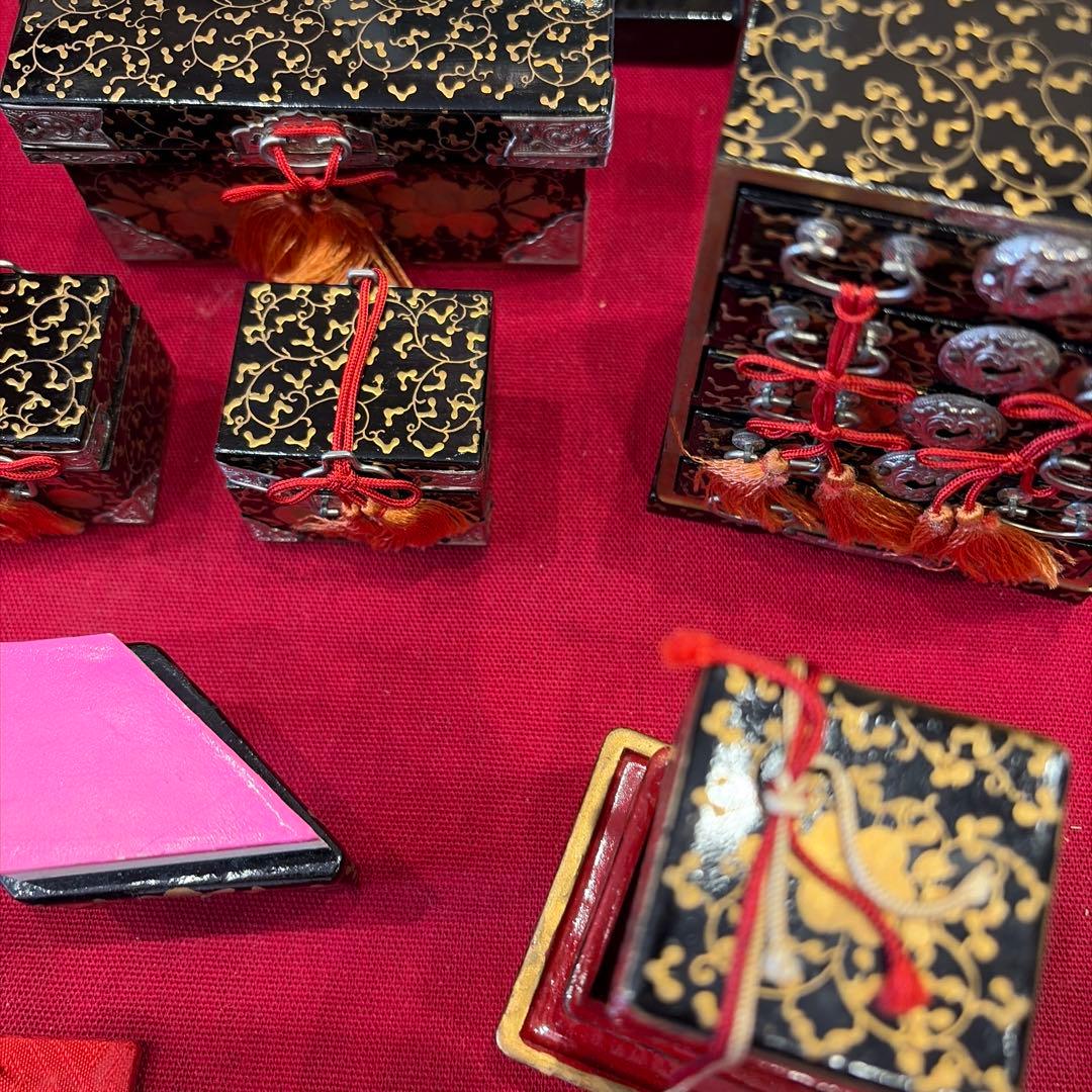 ⚫︎雛人形　15体　木目込　小物　道具　お内裏様　３人　５人