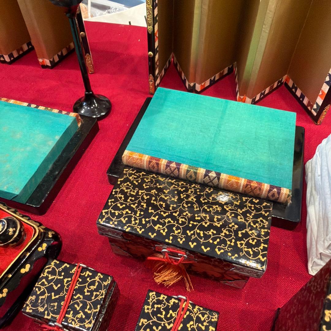 ⚫︎雛人形　15体　木目込　小物　道具　お内裏様　３人　５人