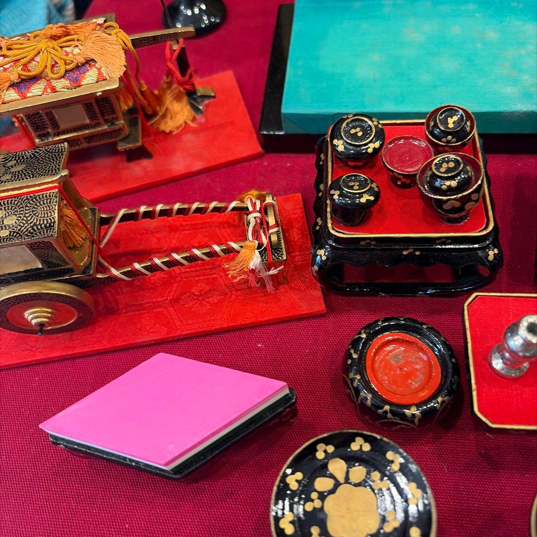 ⚫︎雛人形　15体　木目込　小物　道具　お内裏様　３人　５人