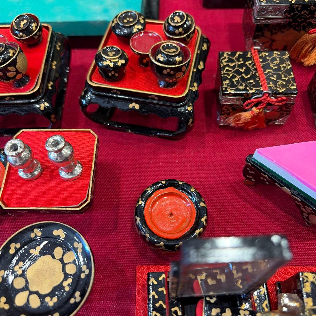 ⚫︎雛人形　15体　木目込　小物　道具　お内裏様　３人　５人