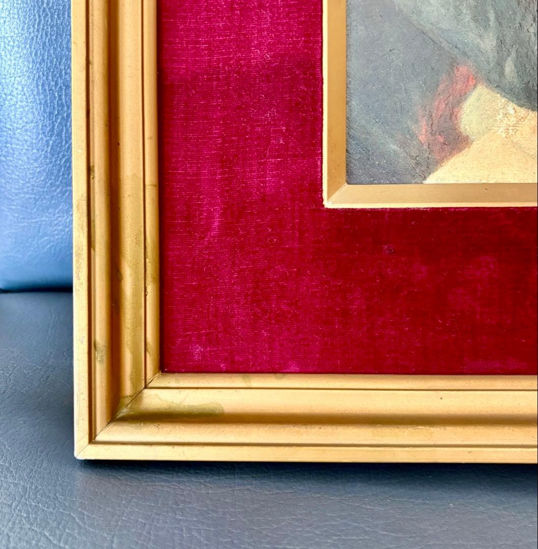 ルノワール複製画　子犬を抱く少女　フレーム付き