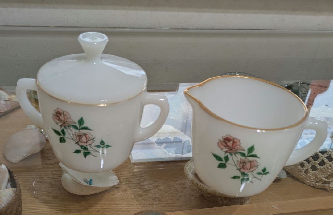 【未使用】ファイヤーキング アニバーサリーローズ シュガーポット＆クリーマー