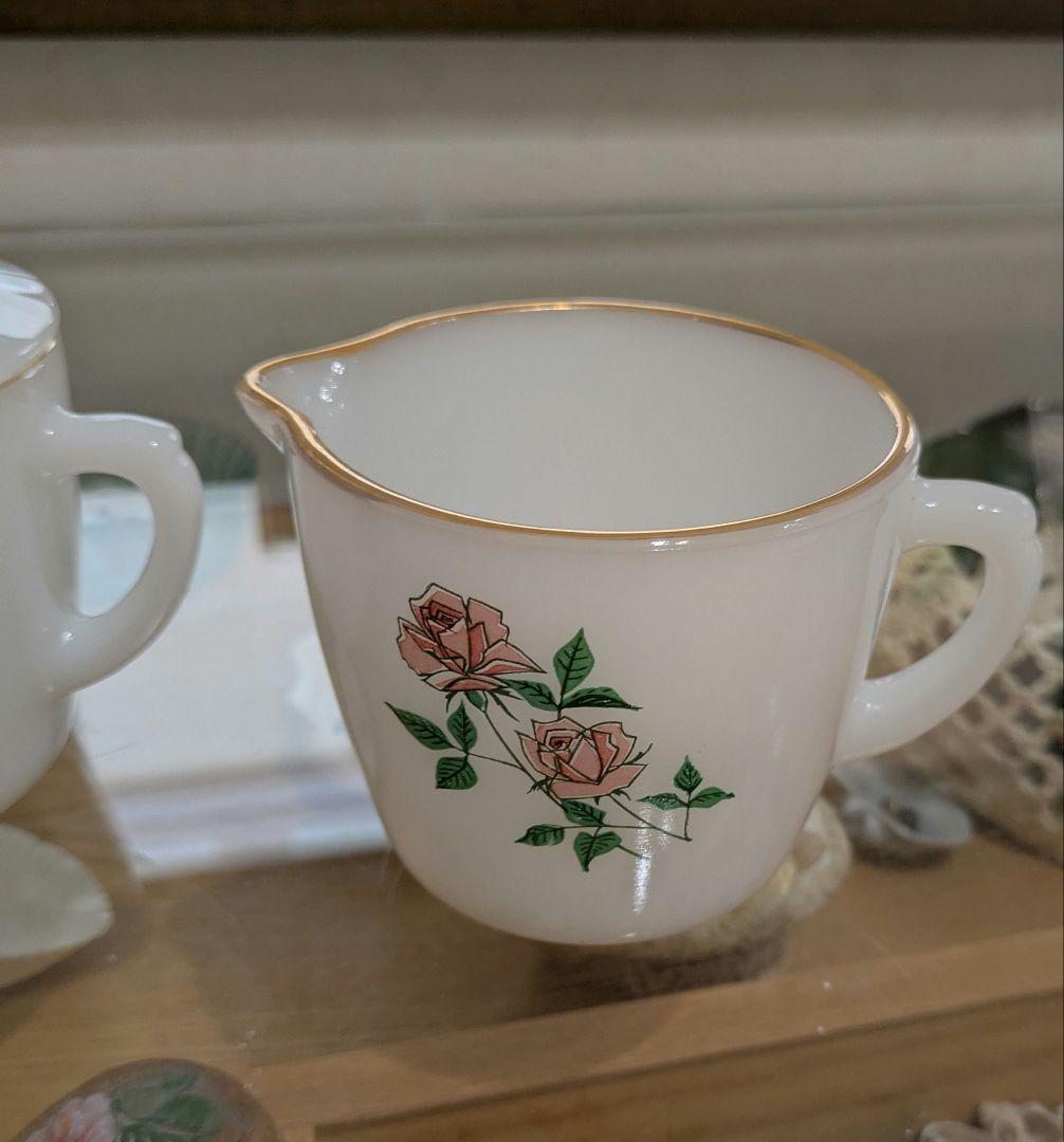 【未使用】ファイヤーキング アニバーサリーローズ シュガーポット＆クリーマー