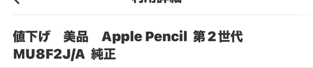 Apple pencil 第二世代　ペンのみ