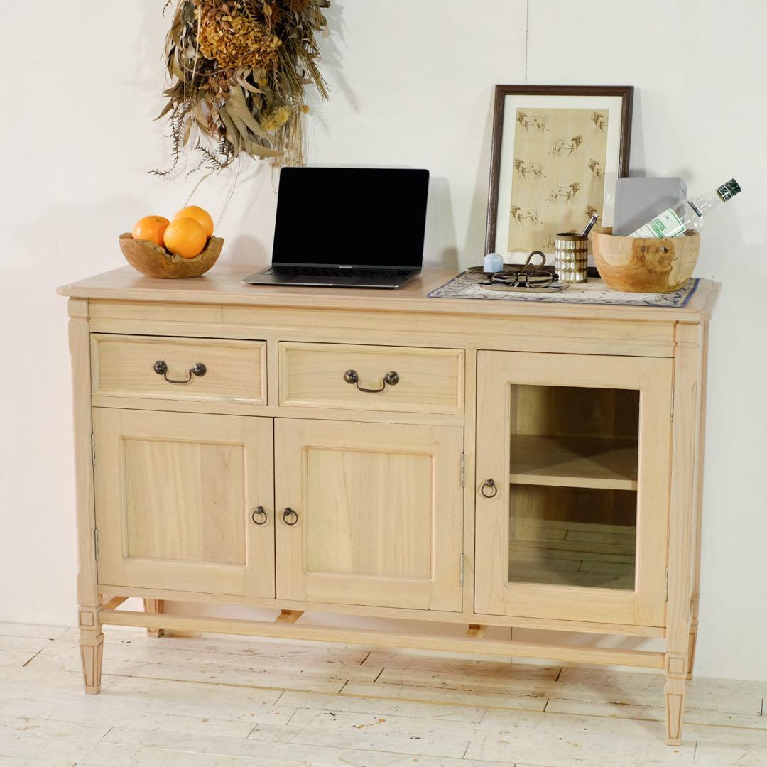 C 新品 キャビネット 収納棚 ナチュラル カントリー 北欧 リビングボード