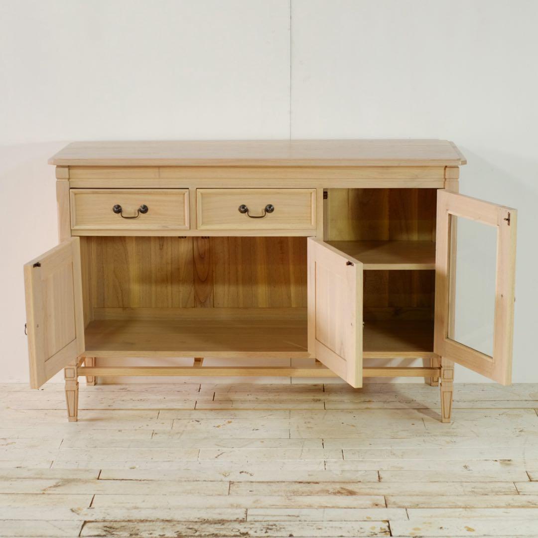 C 新品 キャビネット 収納棚 ナチュラル カントリー 北欧 リビングボード