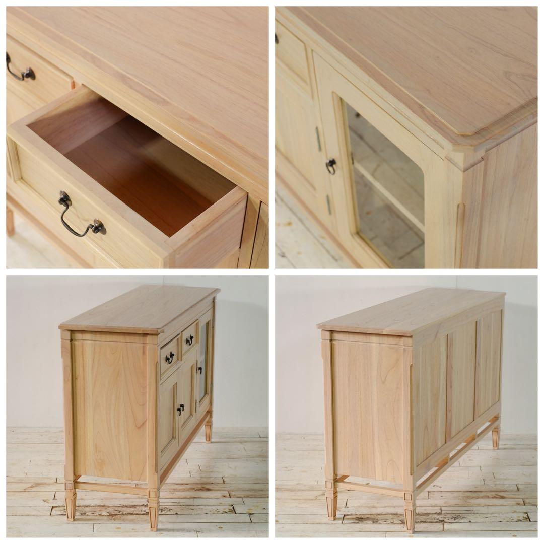 C 新品 キャビネット 収納棚 ナチュラル カントリー 北欧 リビングボード