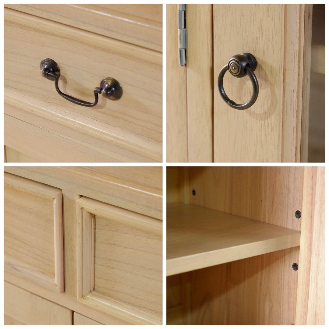 C 新品 キャビネット 収納棚 ナチュラル カントリー 北欧 リビングボード