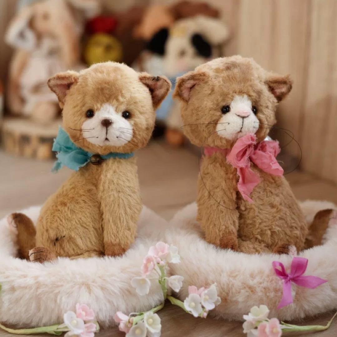 愛おしい双子仔猫 アーティストベア ぬいぐるみ 海外作家様 テディベア ねこ