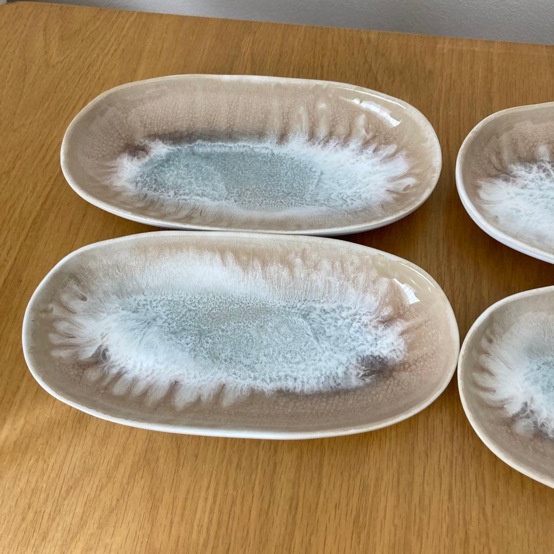 4点　セット　セラミルペ　ポルトガル　食器　オーバル　皿　器　ベージュ　希少