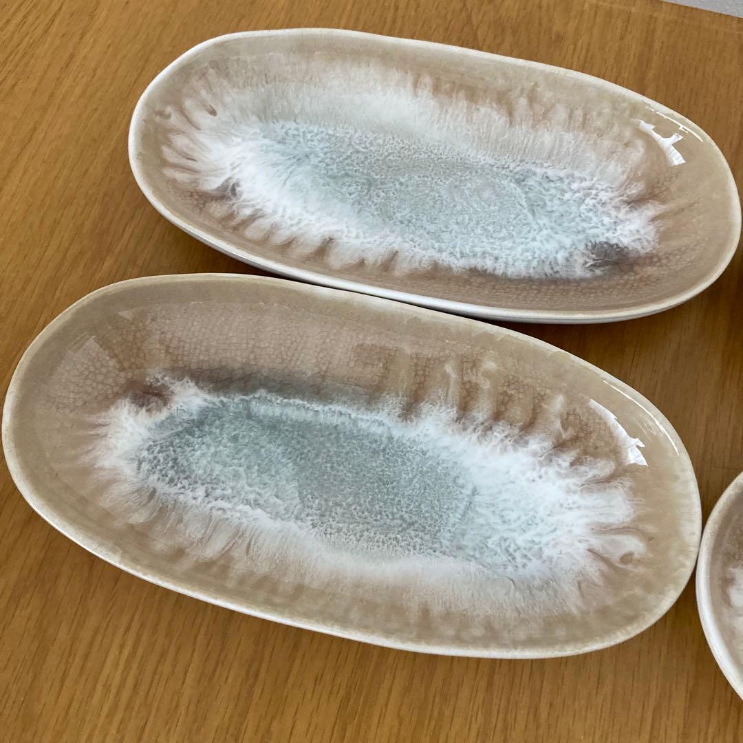 4点　セット　セラミルペ　ポルトガル　食器　オーバル　皿　器　ベージュ　希少