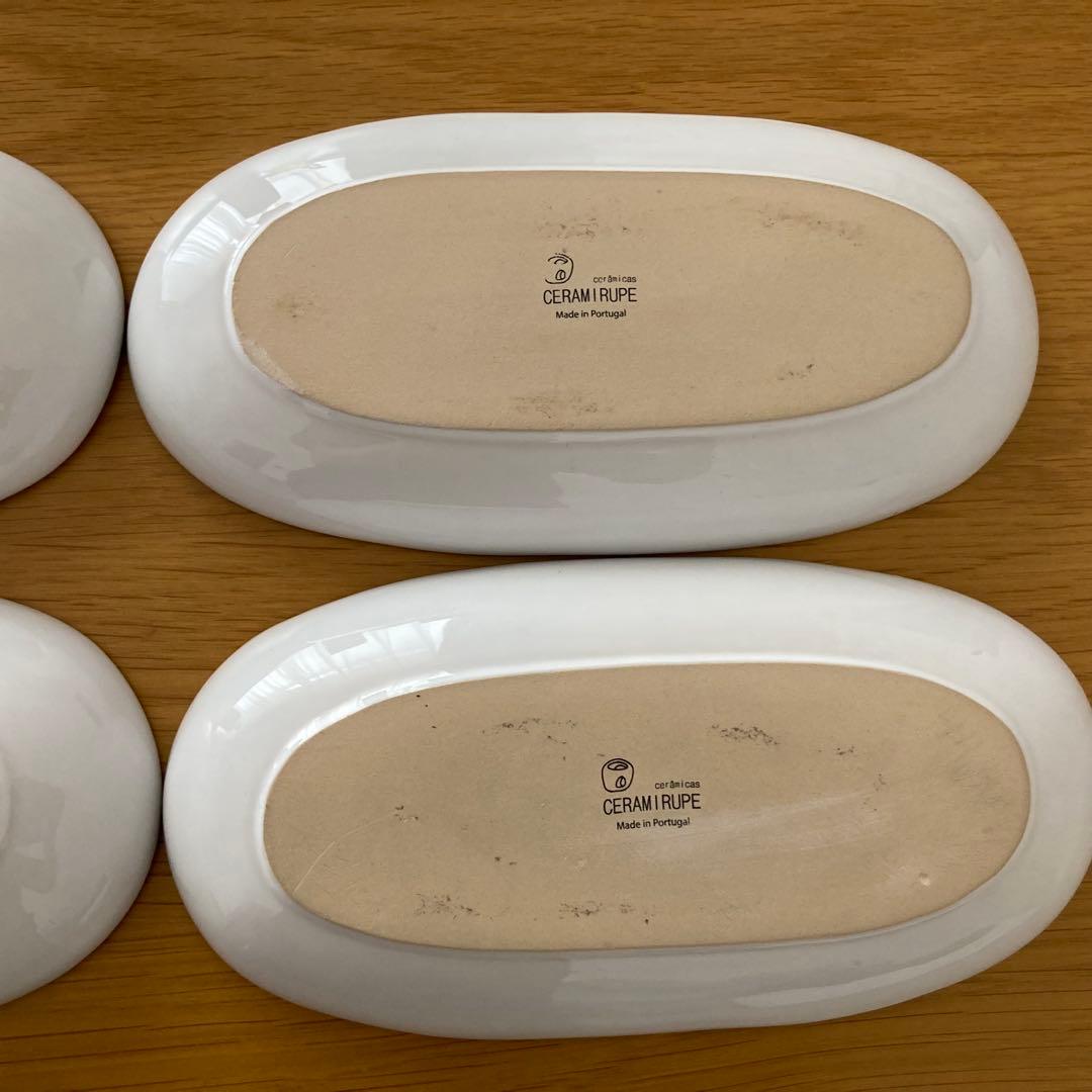 4点　セット　セラミルペ　ポルトガル　食器　オーバル　皿　器　ベージュ　希少