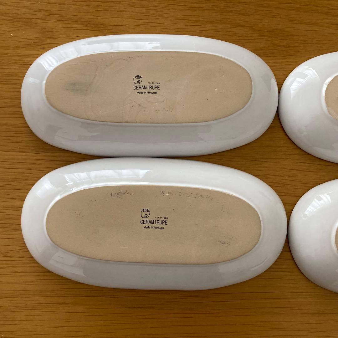 4点　セット　セラミルペ　ポルトガル　食器　オーバル　皿　器　ベージュ　希少