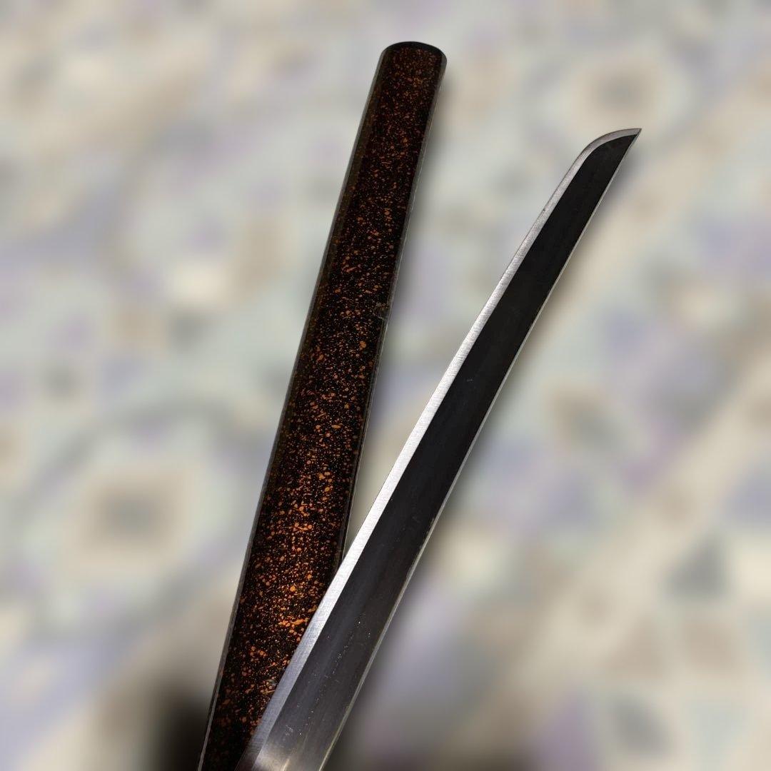 模造大刀 金茶柄 雲龍楕円鍔 黒粒梨地呂鞘