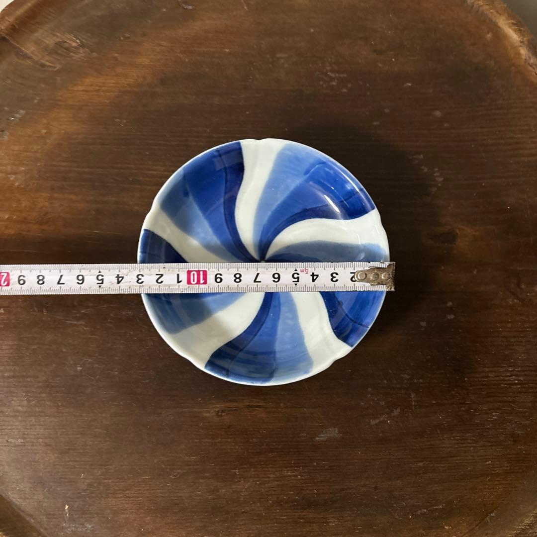 古伊万里染付捻り文皿　2点　江戸明治　アンティーク　酒器　白洲正子　白磁　検李朝