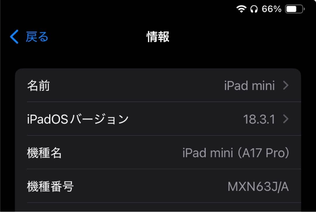 iPad mini (A17 pro) Wi-Fi 128GB スペースグレー