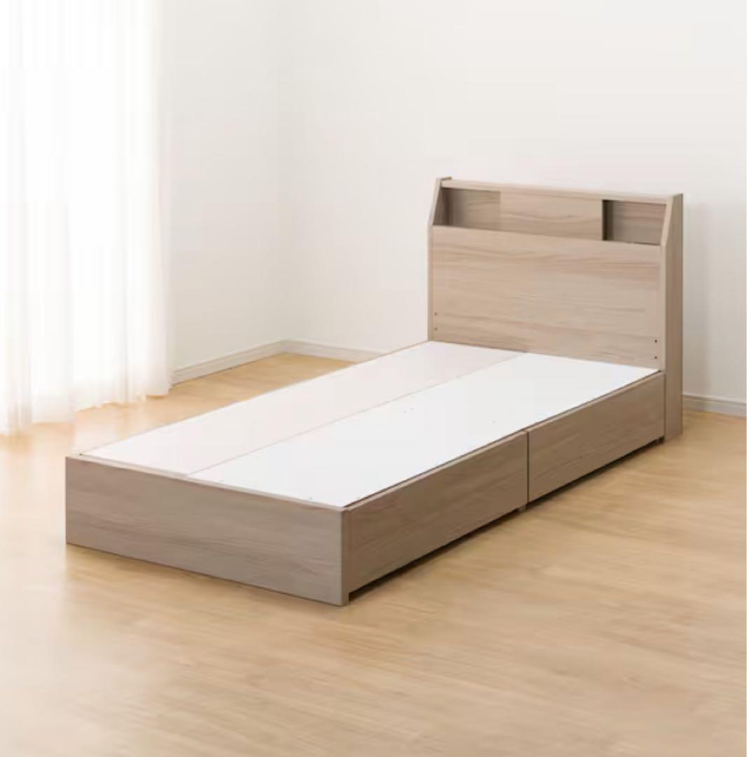 ニトリ　シングルサイズ　ベッドフレーム アザン3 収納付き　ライト•照明付き