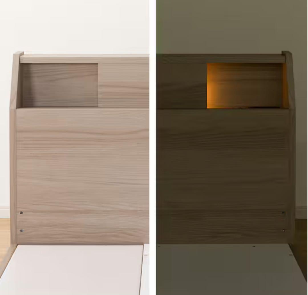 ニトリ　シングルサイズ　ベッドフレーム アザン3 収納付き　ライト•照明付き