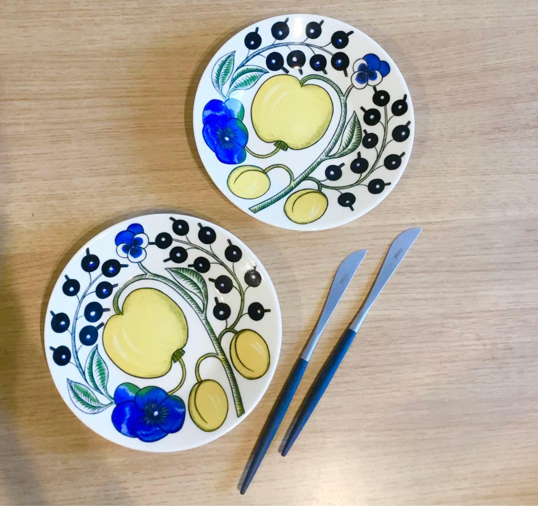 ARABIA パラティッシ　プレート　2枚　& クチポール　デザートナイフ　2本