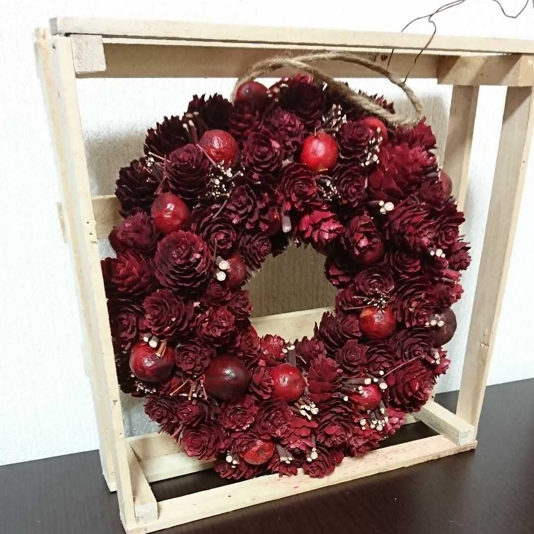 ナチュラル素材リース 木箱付き