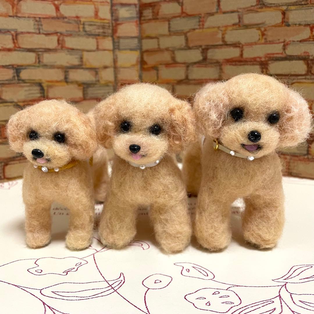 トイプードル羊毛フェルト(三点)❣️