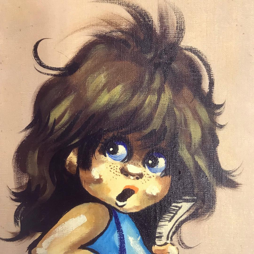 絵 女の子 男の子 作者不明 PARIS パリ 絵画 美術品 骨董品 ２枚セット