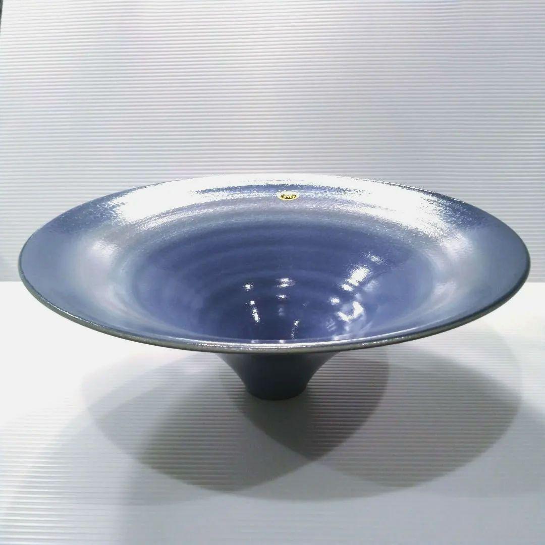 信楽焼 兼山 兼山窯 花器 水盤 立花 生け花 華道 池坊 草月 自由花 ブルー