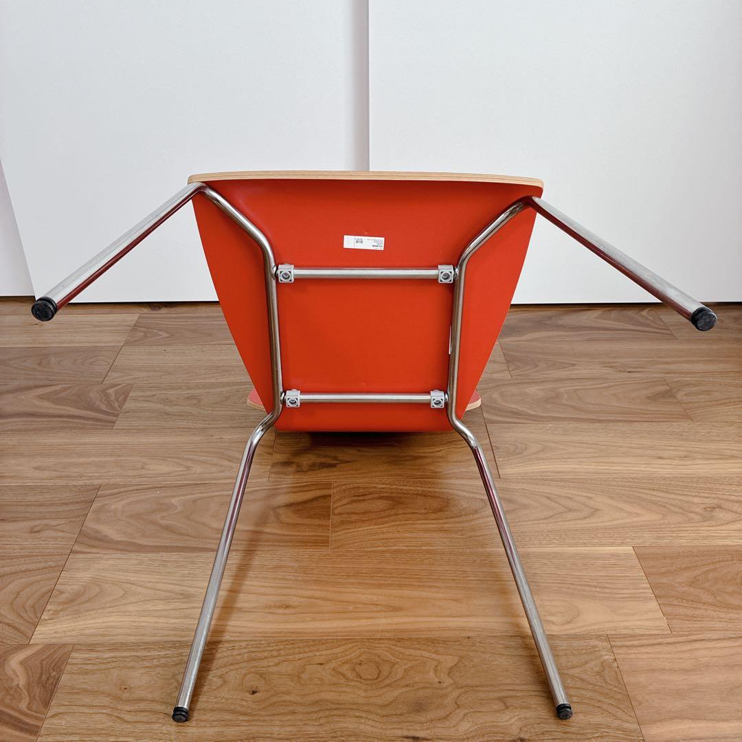 【レア4脚】IKEA VILMAR イケア チェア 赤×クロム脚 レトロポップ