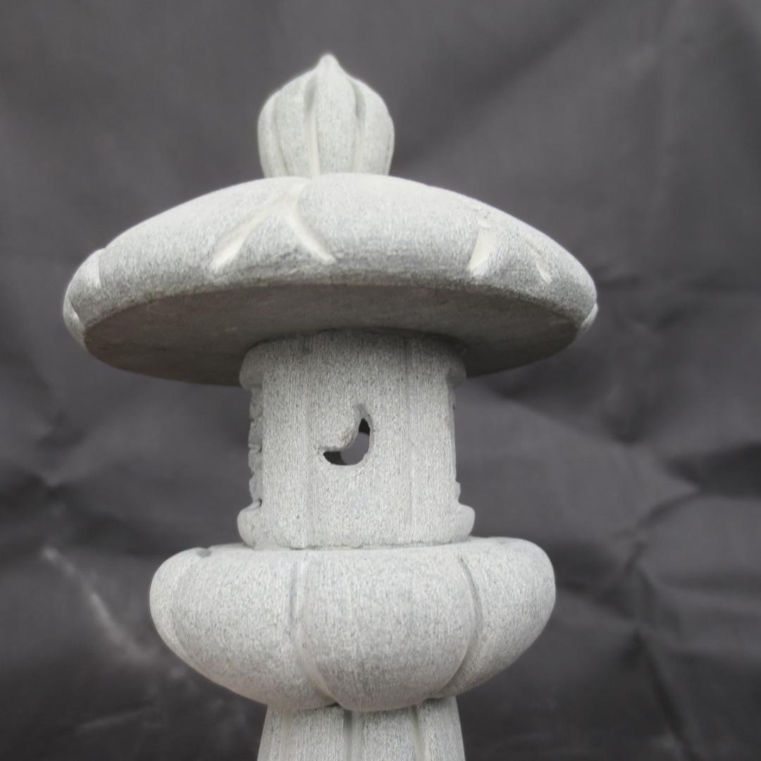 ミニ灯籠 菊花型 灯篭 灯籠 燈籠 灯ろう 蟷螂 とうろう 天然御影石