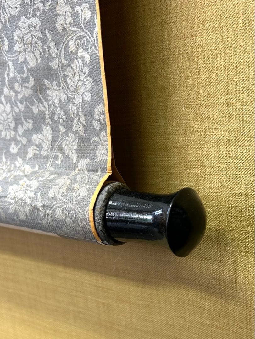中国 肉筆模写 絹本紙本掛軸 2本セット