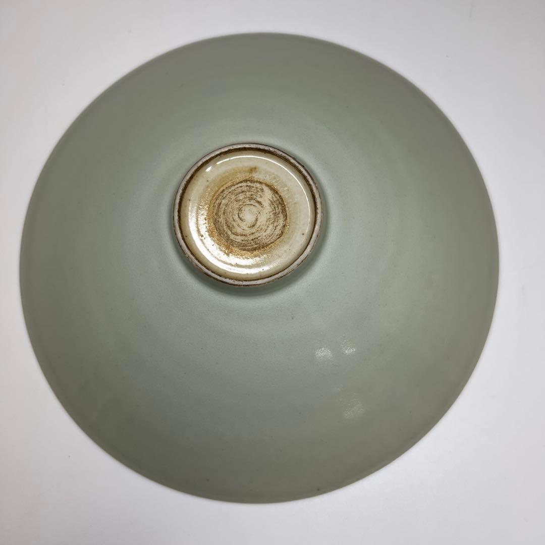 中国清朝時代　陽刻鳳凰文影青鉢　木箱　20.2㎝　東Y7-0702⭐︎2Fトコエサ