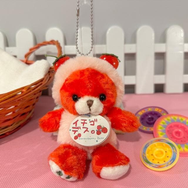 全９種類セット●カラフルなクマたちがフルーツの国　ボールチェーンストラップ15㎝