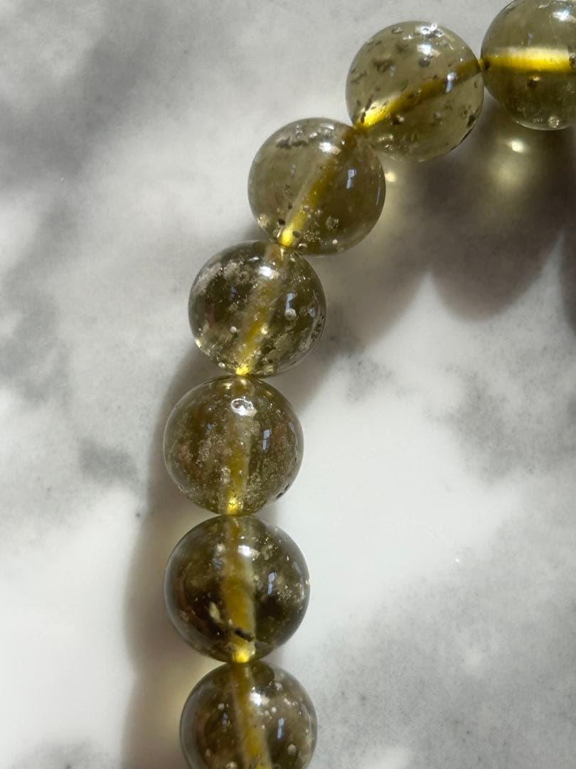 ブラックリビアングラスブレスレット9.5