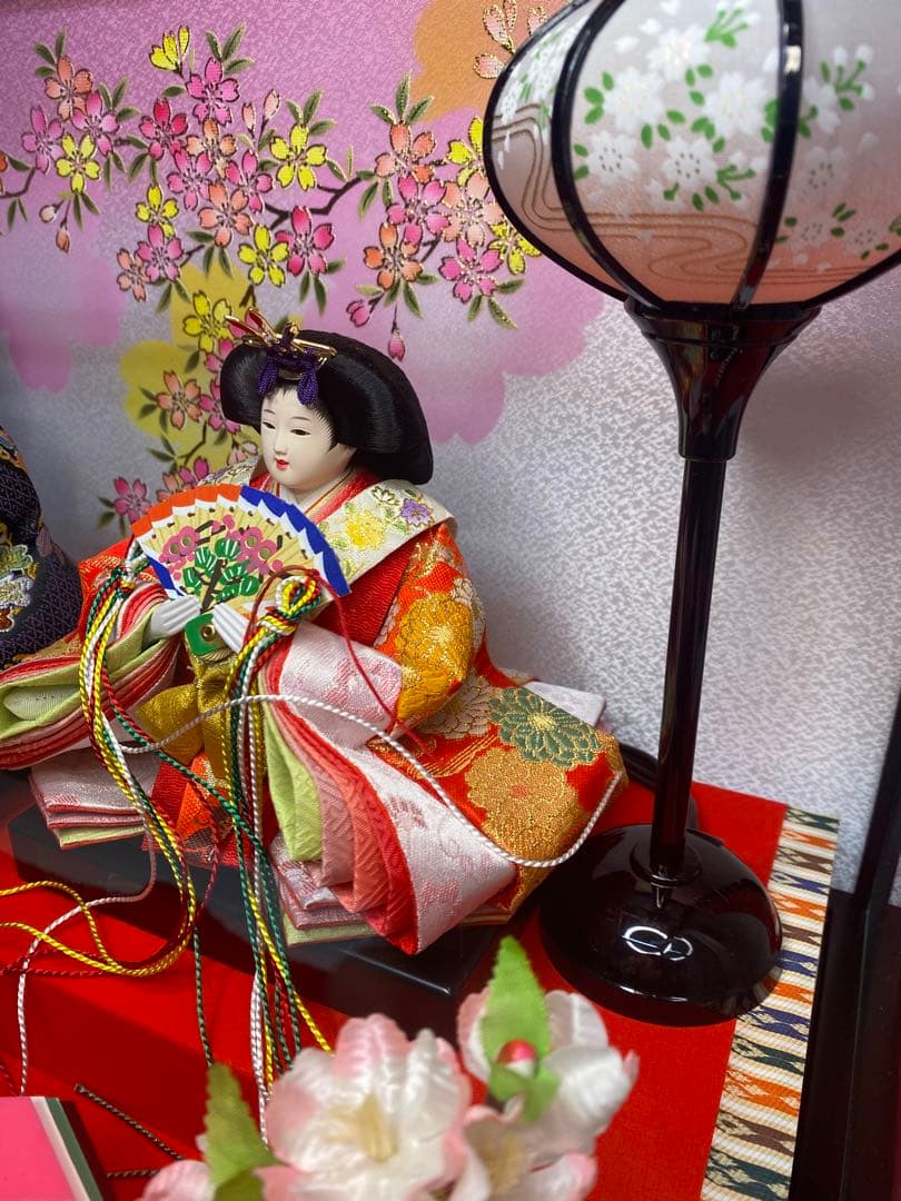 東京久月　雛人形ガラスケース入り親王飾り・間口約４８×奥行約２９×高さ約３４㎝