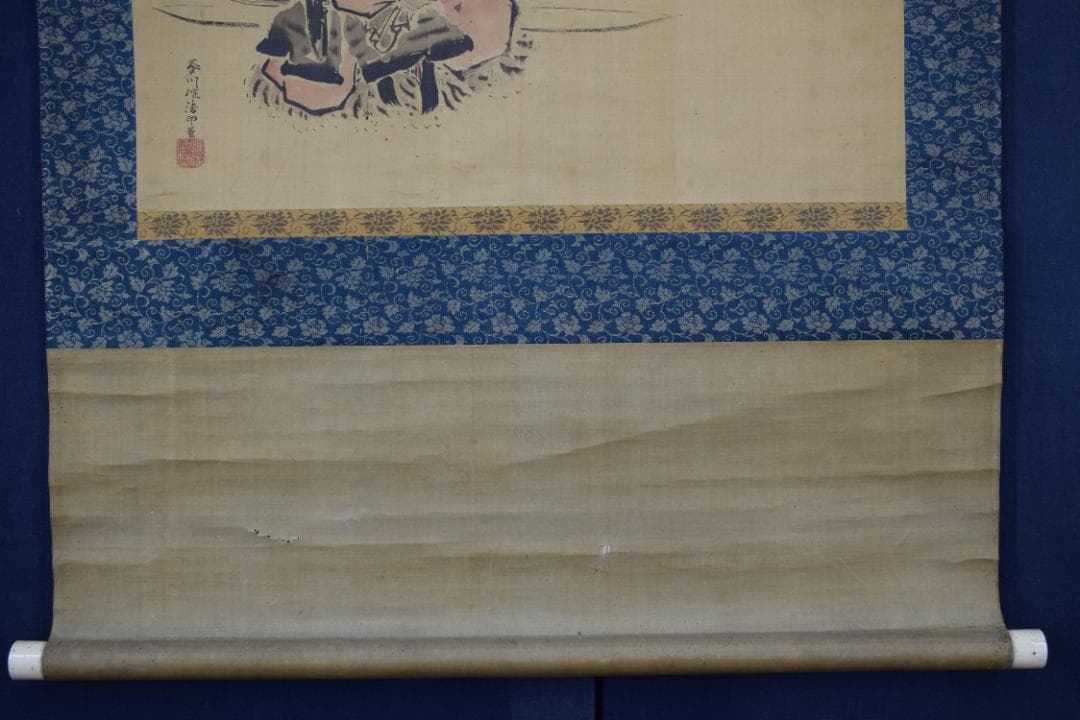 【真作】狩野養川院惟信/武内大臣/武内宿禰/掛軸☆宝船☆Z-523