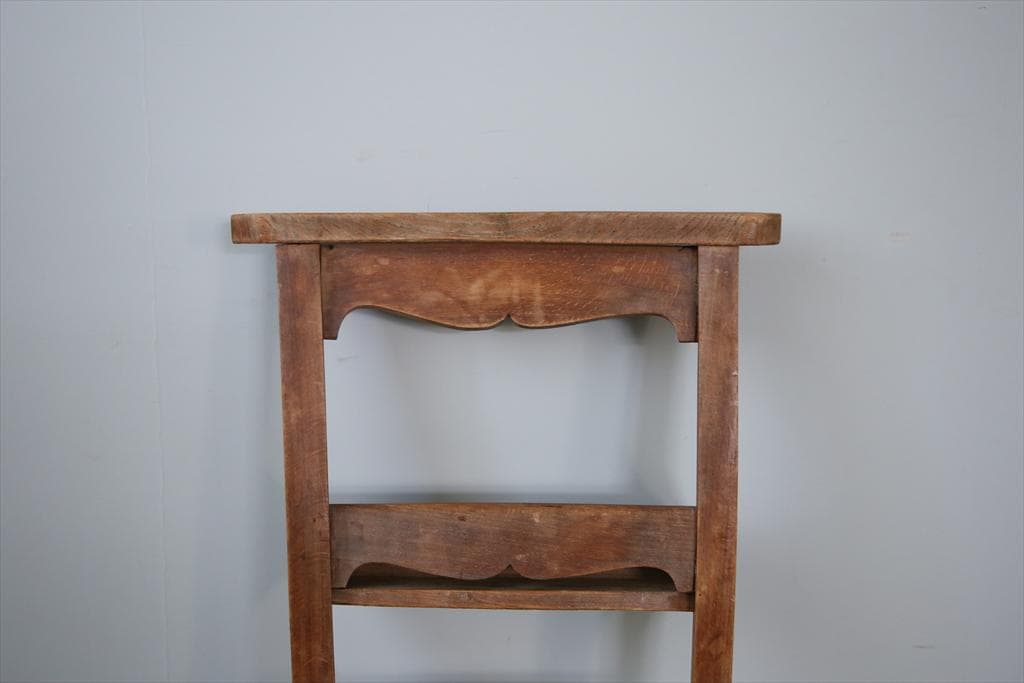英国アンティーク木製チャペルチェア/チャーチ/ダイニングイス/飾り棚(92-96