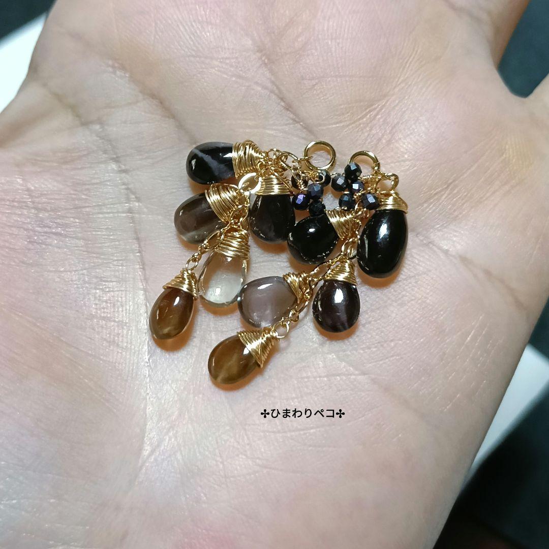 ご確認用　クリソベリルキャッツアイ✢ピアスチャーム　14kgf