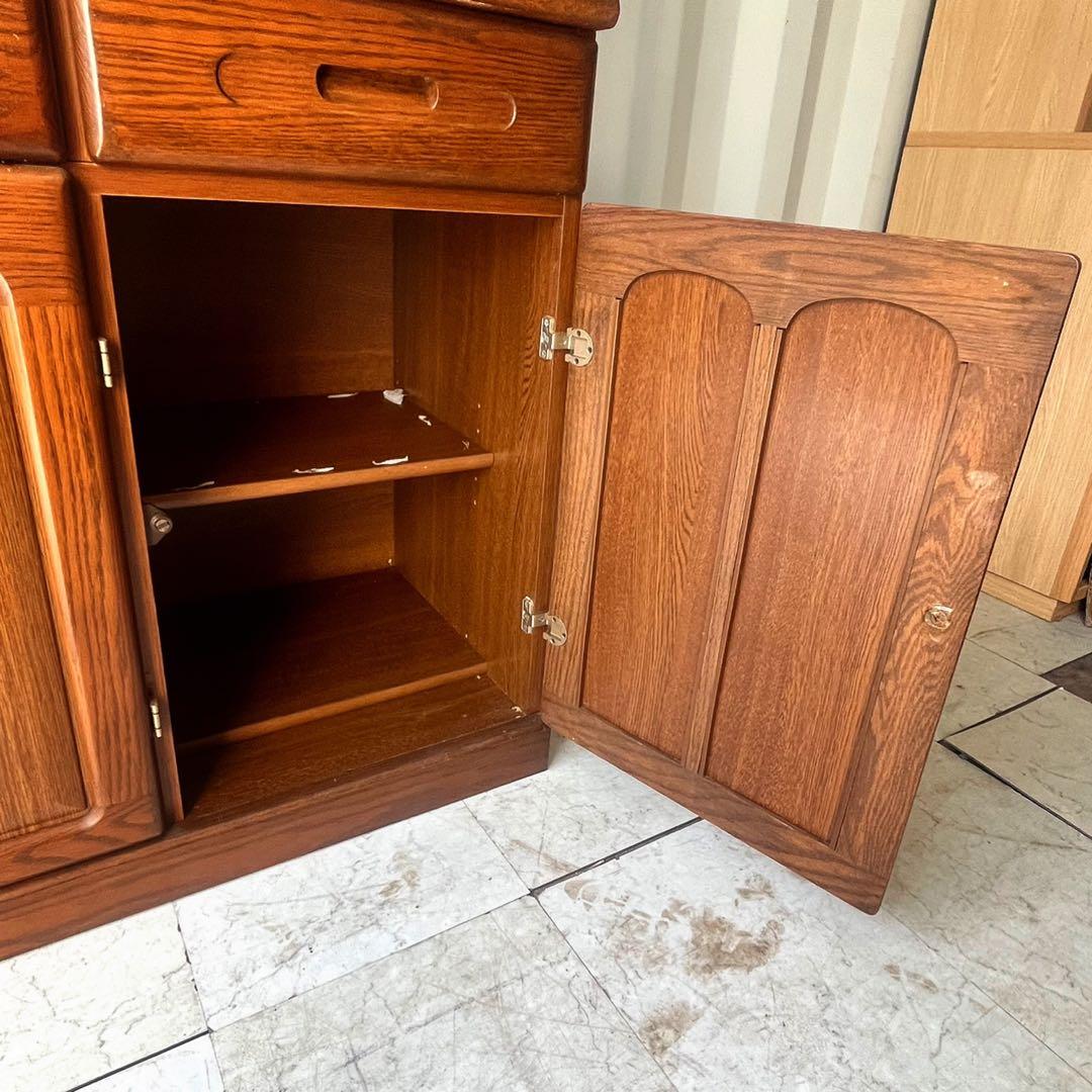 取付無料！シギヤマ家具 天然木北欧風アンティーク食器棚 キッチンカウンター✨