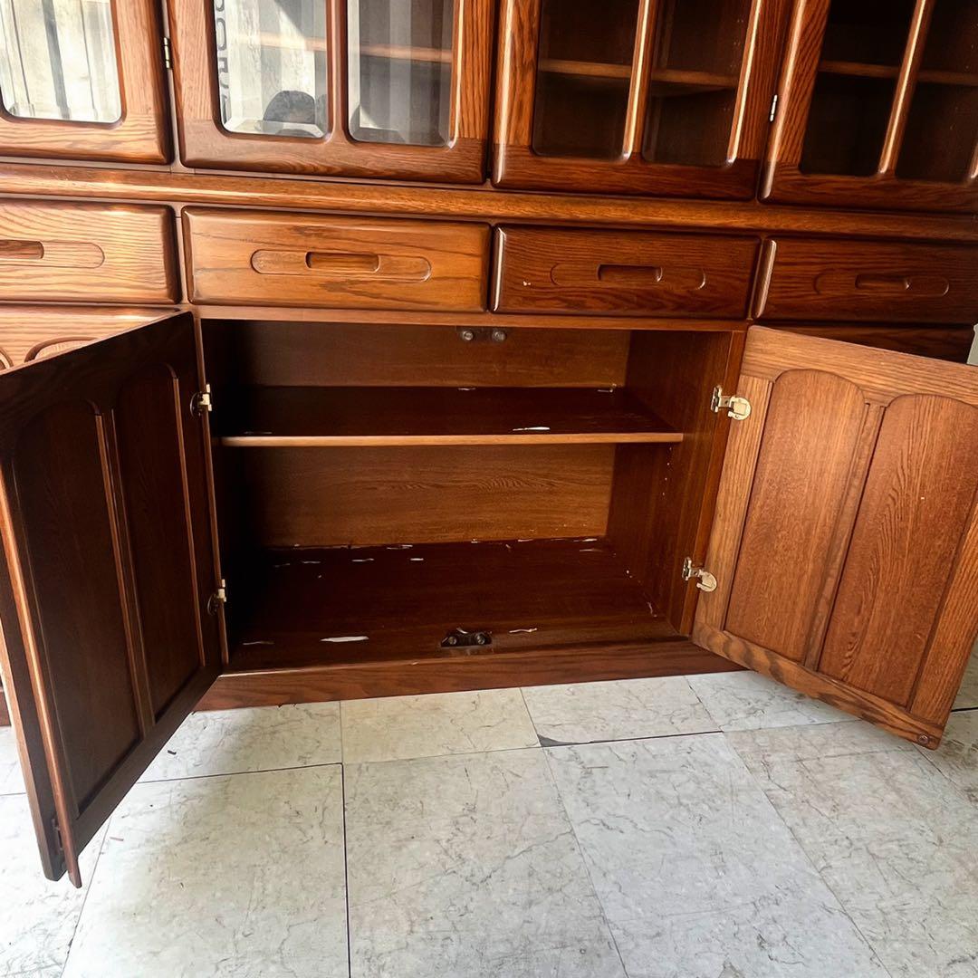 取付無料！シギヤマ家具 天然木北欧風アンティーク食器棚 キッチンカウンター✨