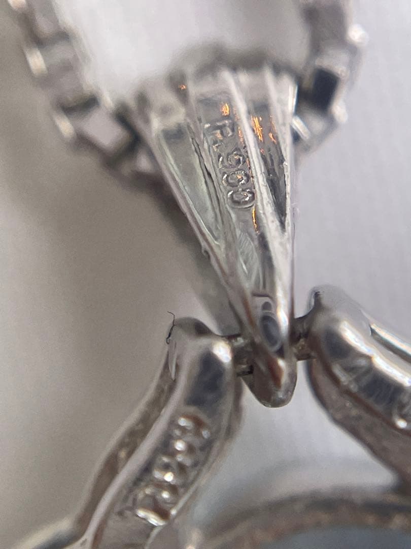 大粒　ペンダントトップ　Pt900 ダイヤモンド0.1ct アクアマリン　ブルー