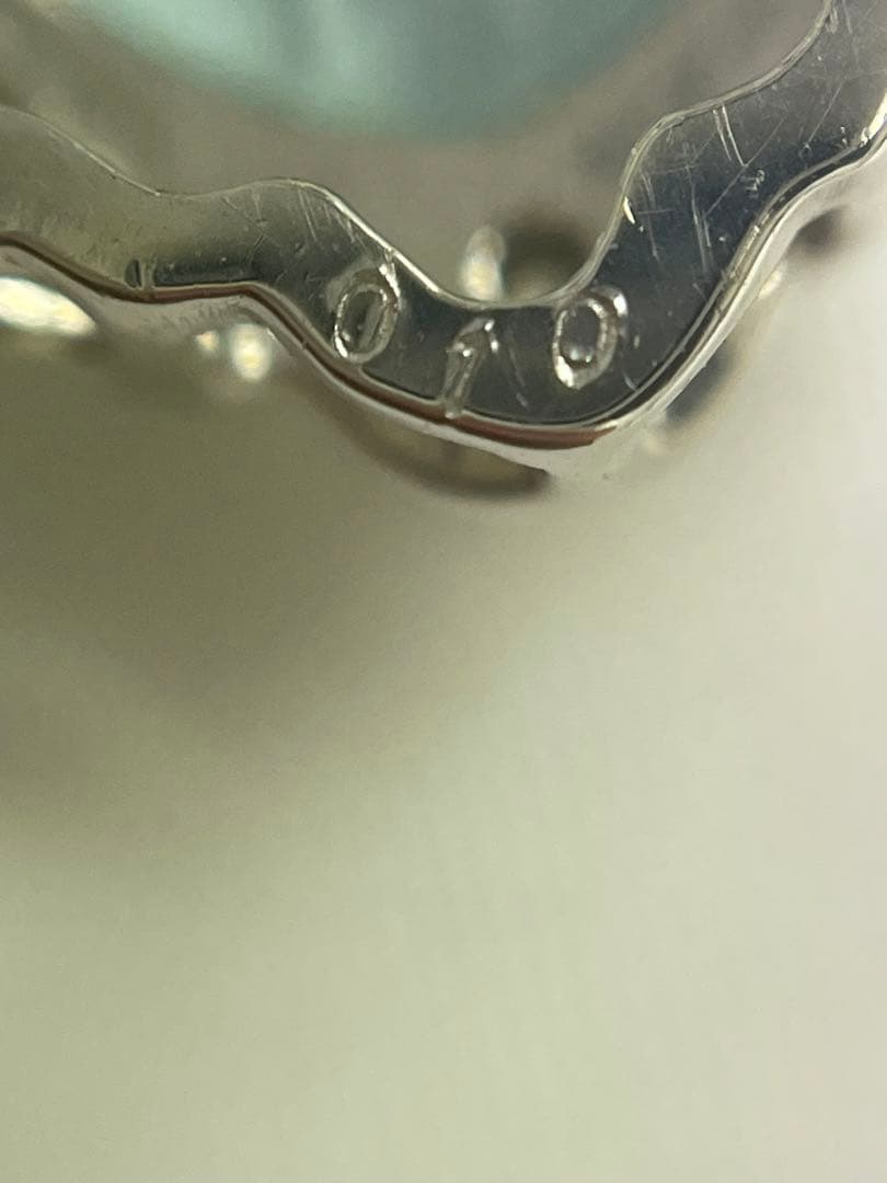 大粒　ペンダントトップ　Pt900 ダイヤモンド0.1ct アクアマリン　ブルー