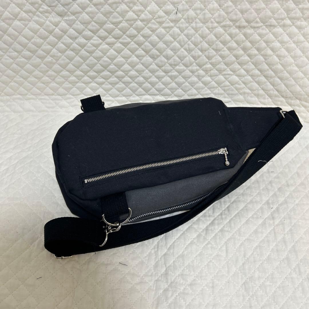 ミナペルホネン　BOXタイプボディバッグ カウント　グレー　ハンドメイド