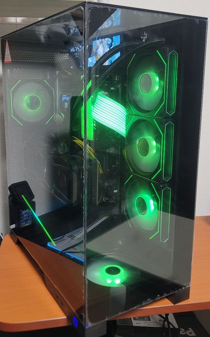 極美 液晶水冷＆GPU縦置き ゲーミングPC i9-11900KF 3080Ti