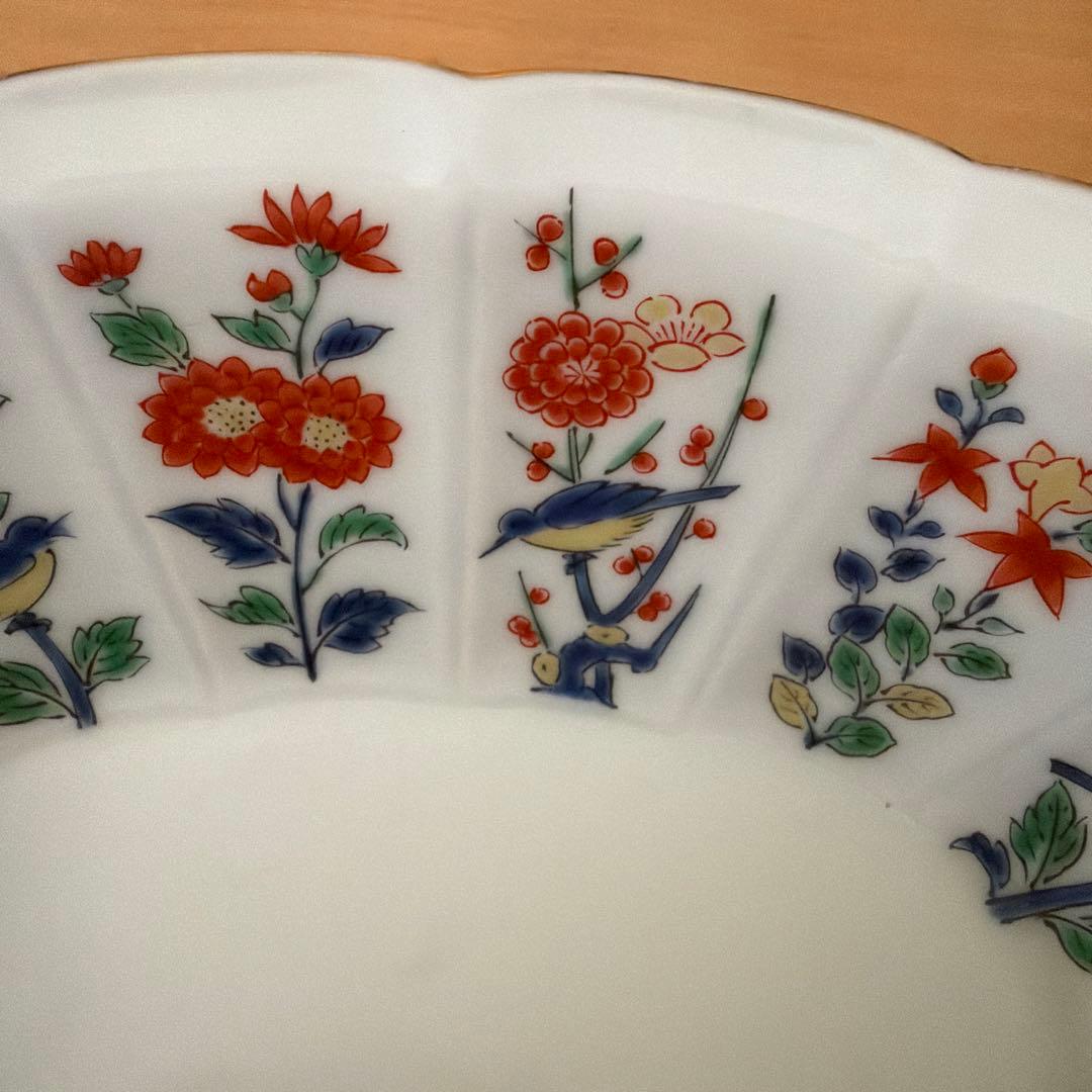 有田焼　其泉　賞美堂　マイセン写し色絵草花文　バスケット