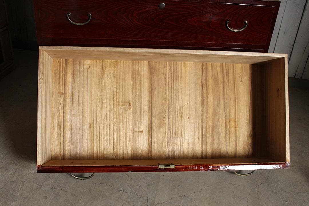 綺麗な前欅の箪笥3段　引き出し　タンス　収納　古家具　古民家　時代家具