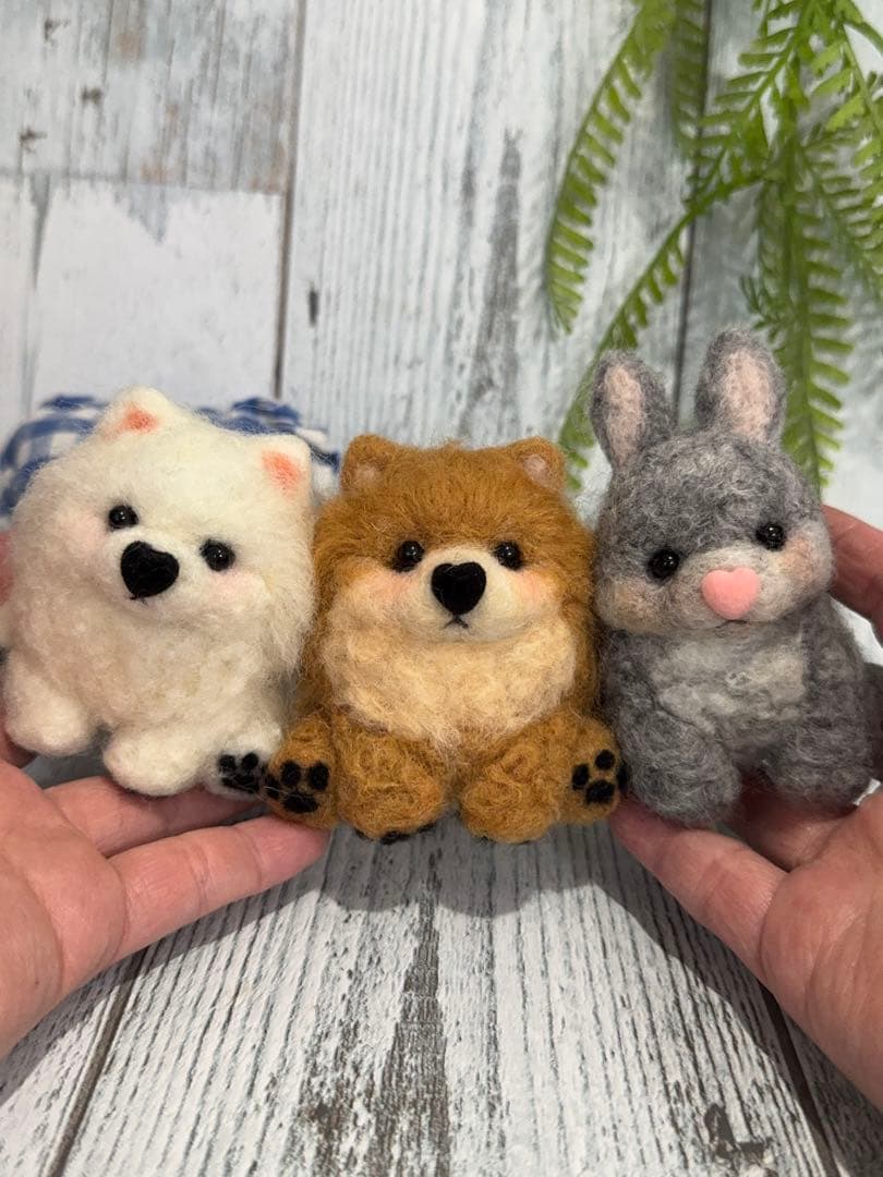 お鼻がハートのうちの子マスコット　はなここ　羊毛フェルト　うちの子　ペット