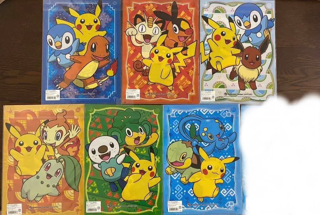 ポケモン　A4クリアファイル　ピカチュウ〇〇チュウシリーズ　7枚セット